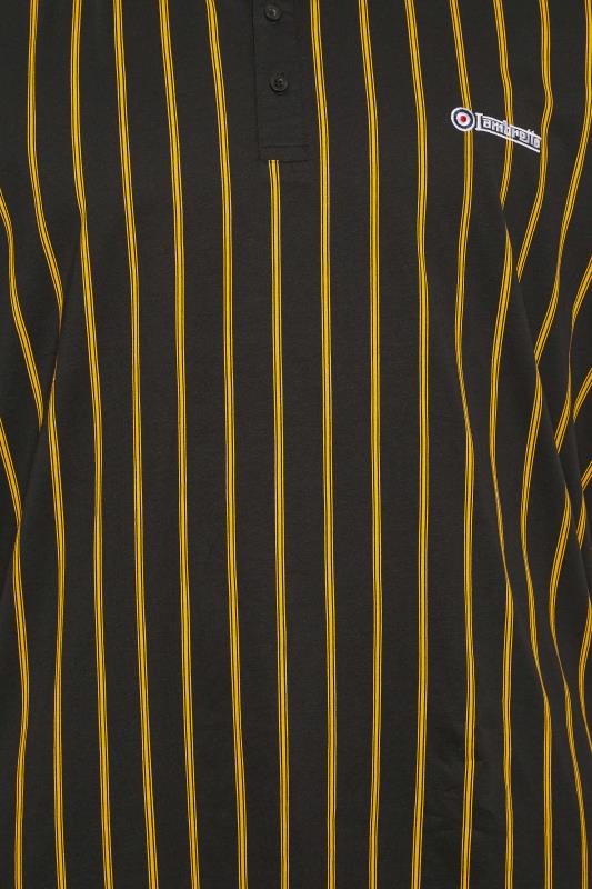 LAMBRETTA Big & Tall Plus Size Black Pinstripe Short Sleeve Polo Shirt | BadRhino  2