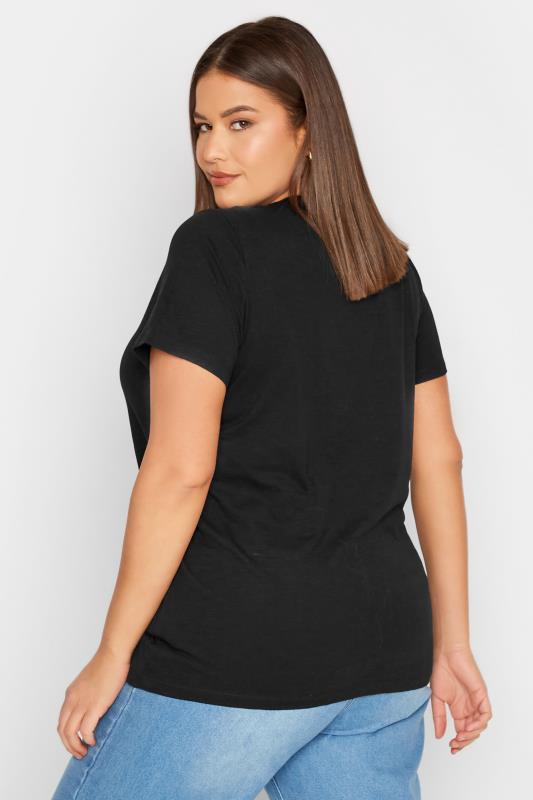 LTS Tall Women's Black Short Sleeve Cotton T-Shirt | Long Tall Sally 3
