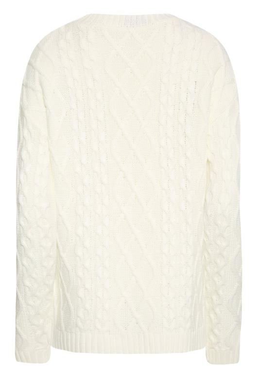 LTS Tall Cream Cable Knit Jumper 7