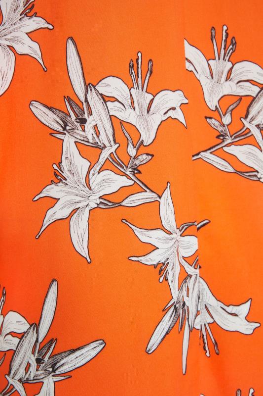 YOURS LONDON Orange Floral Longline Kimono_S.jpg