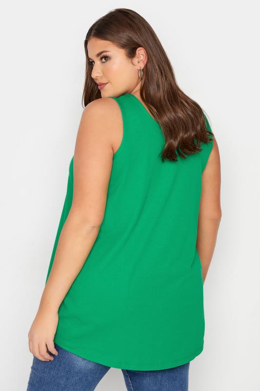 Plus Size Emerald Green Basic Vest Top | Yours Clothing 3
