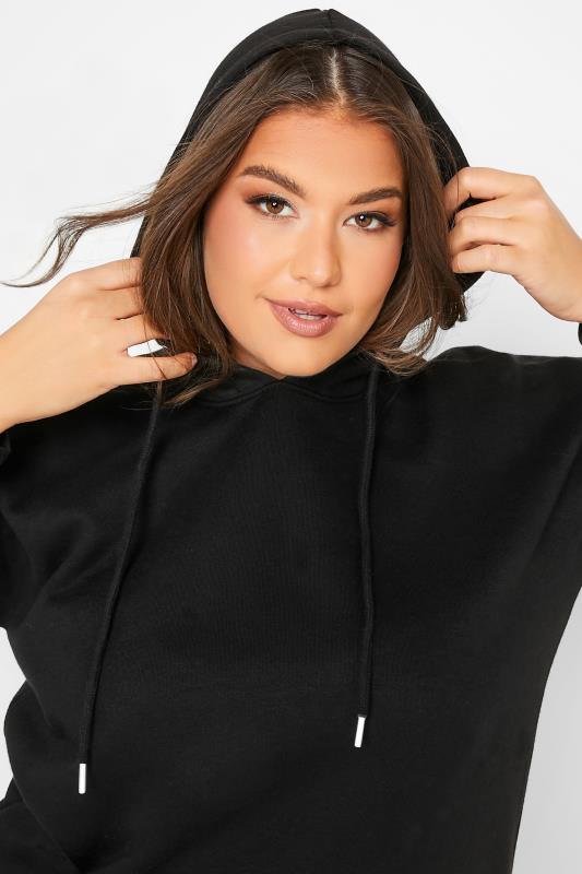YOURS Plus Size Black Overhead Hoodie | Yours Clothing 4