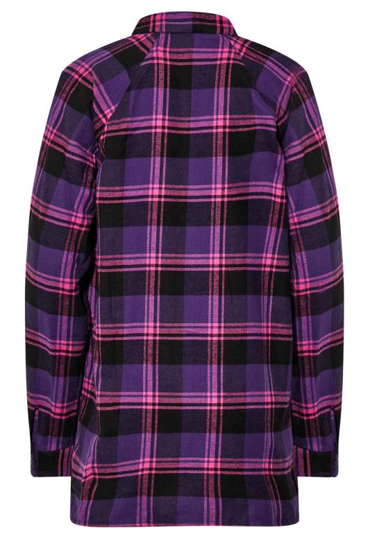 LTS Tall Women's Purple Check Raglan Shirt | Long Tall Sally 7
