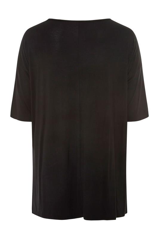 Plus Size Black Colourblock Animal Print Oversized Top | Yours Clothing 7