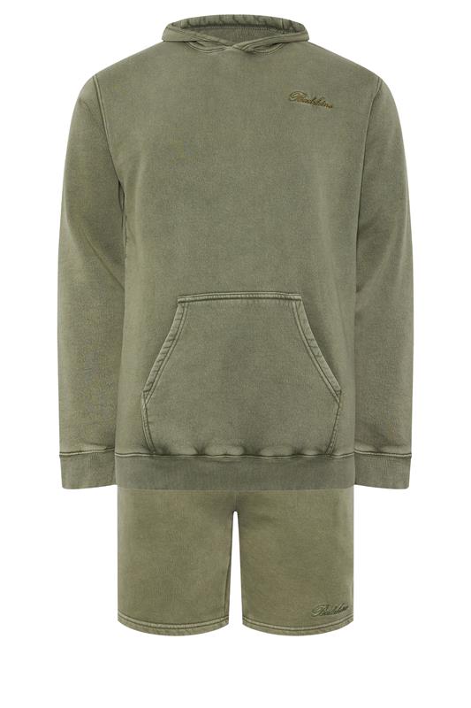 BadRhino Big & Tall groene zongebleekte hoodie & shortset