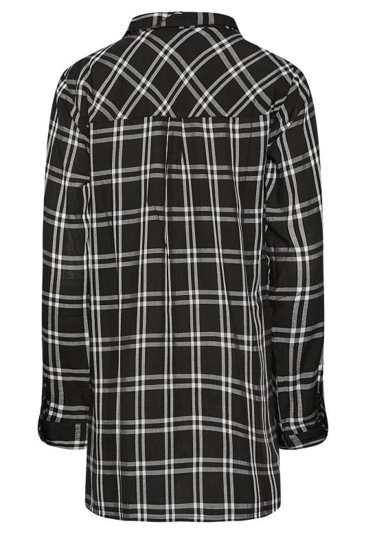 LTS Tall Long Sleeve Black & White Check Shirt 7