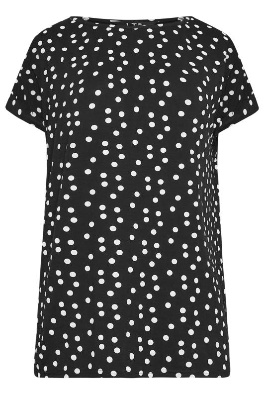 LTS Tall Black Polka Dot Print T-Shirt | Long Tall Sally 5