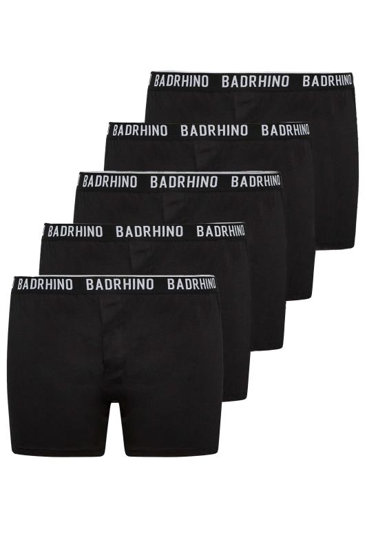 BadRhino Big & Tall 5 PACK Black Button Up Loose Fit Boxers | BadRhino 3