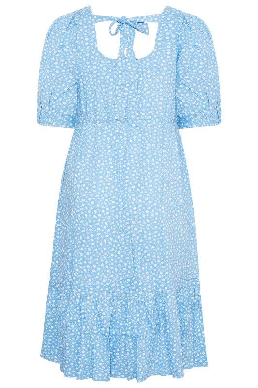 LIMITED COLLECTION Curve Blue Ditsy Midaxi Dress 8