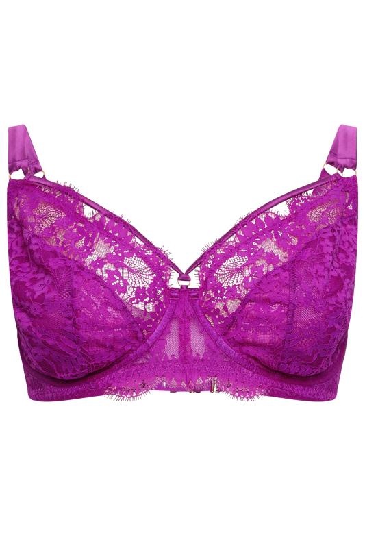 Plus Size  City Chic Cerise Pink Lace Underwired Bra