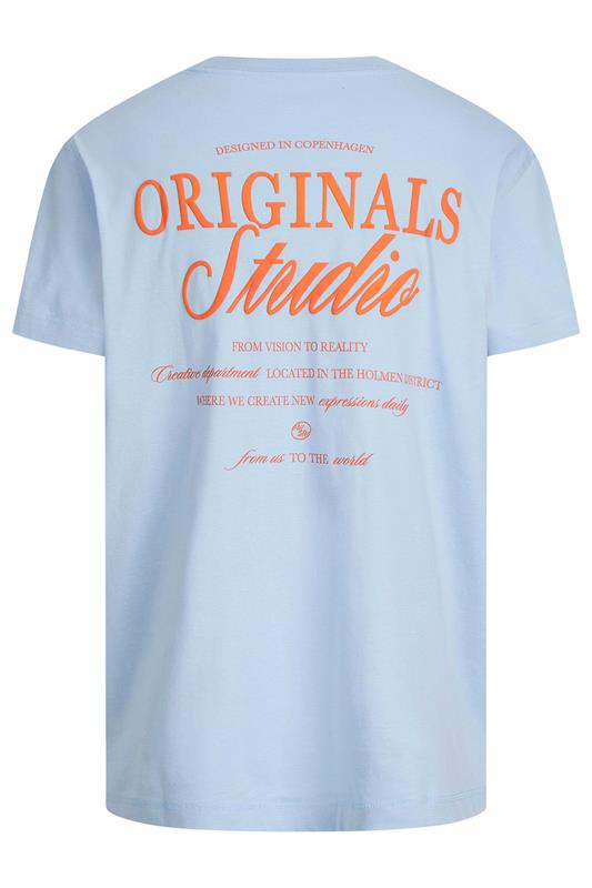 JACK & JONES Big & Tall Light Blue Crew Neck Back Graphic Tee | BadRhino 5