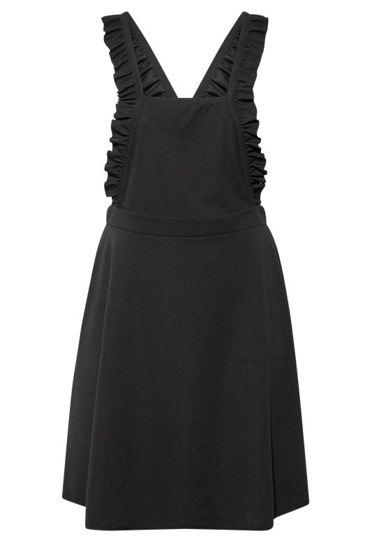 LIMITED COLLECTION Plus Size Black Frill Cross Back Pinafore Dress | Yours Clothing 5