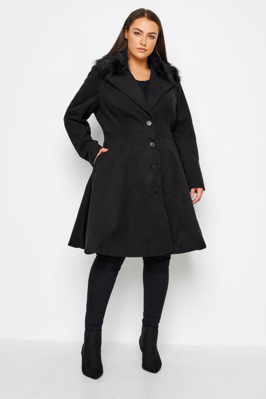 Plus Size  Evans Black Jocelyn Coat