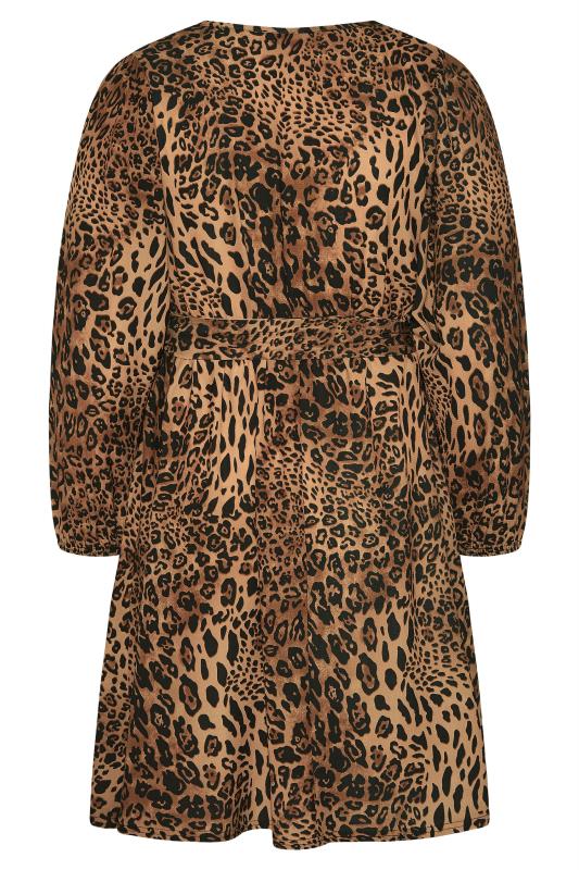 YOURS LONDON Curve Brown Leopard Print Wrap Dress 7