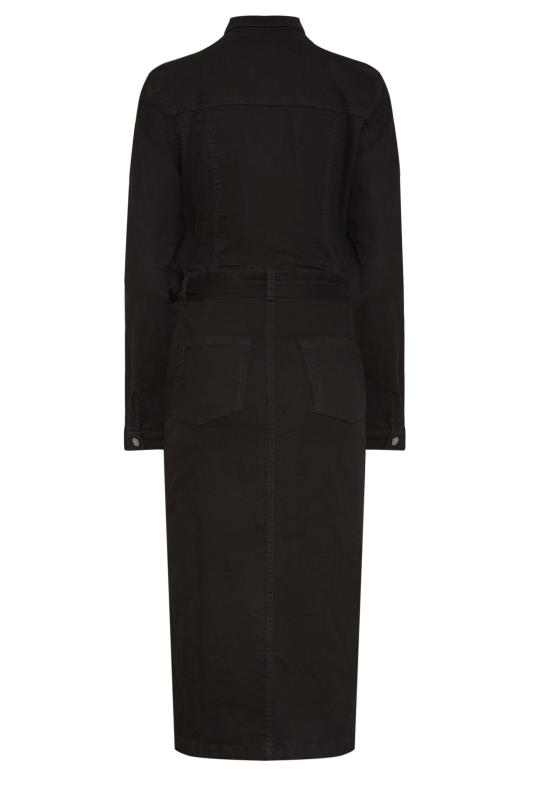 LTS Tall Womens Black Denim Button Through Dress | Yours Clothing  7