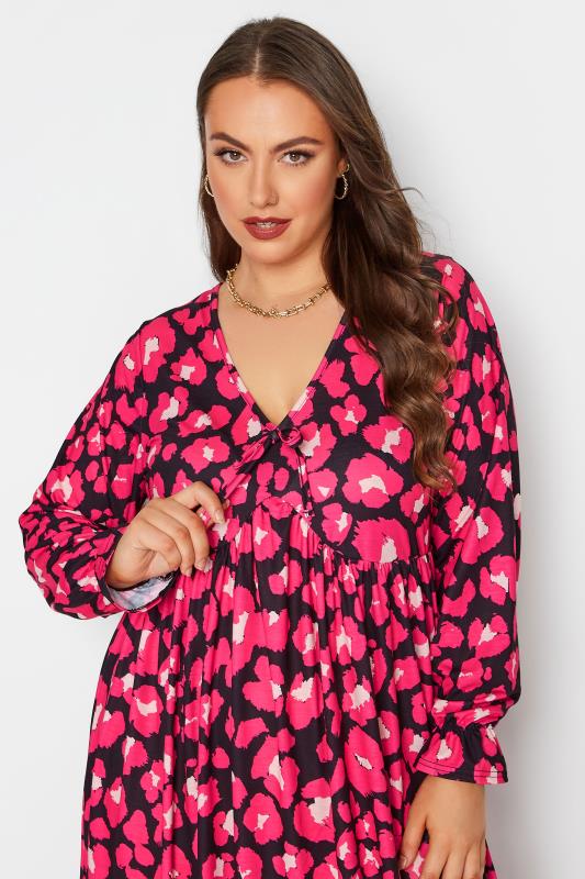 LIMITED COLLECTION Plus Size Pink Animal Print Dress | Yours Clothing 4