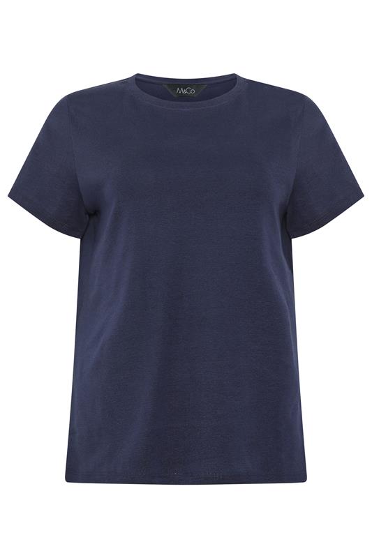 M&Co Navy Blue Cotton T-Shirt | M&Co 5