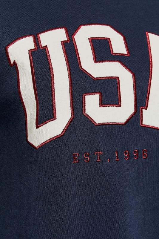 Curve Navy Blue 'USA' Slogan Sweatshirt | Yours Clothing 5