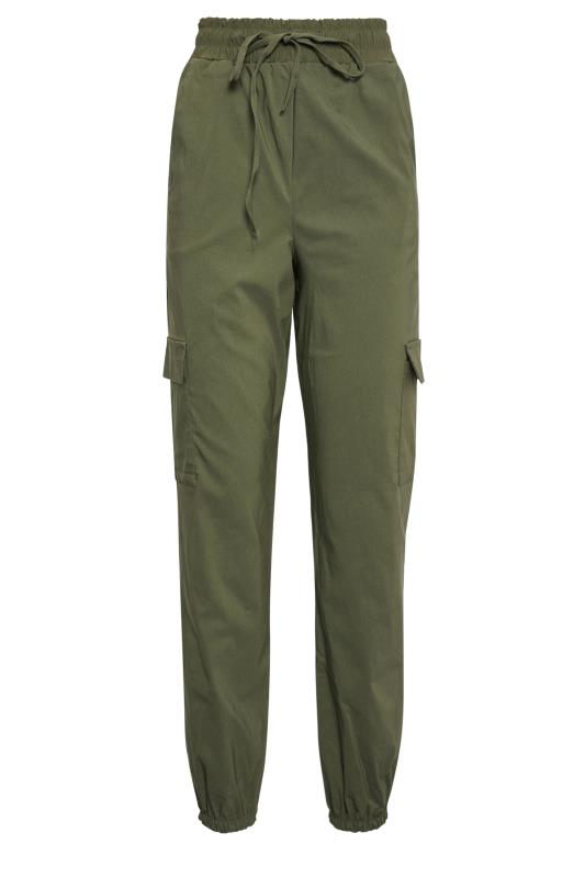 LTS Tall Khaki Green Pull On Cargo Trousers 5