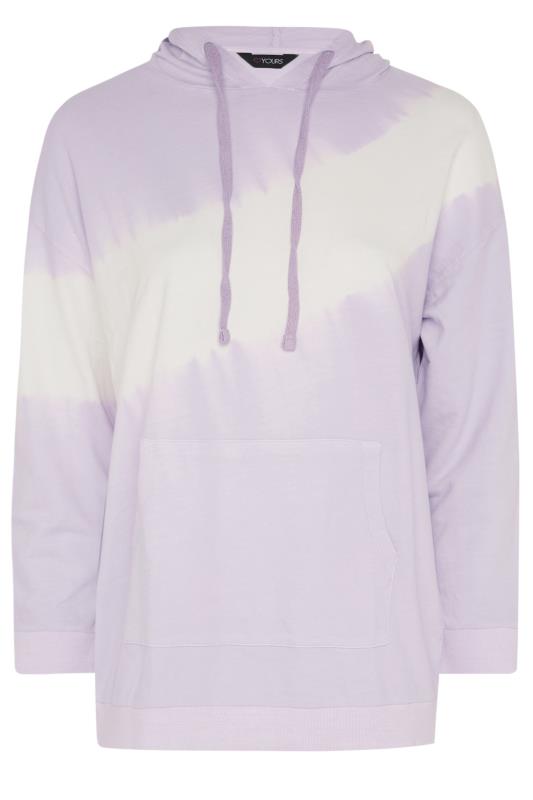 YOURS Curve Lilac Purple Tie Dye Hoodie | Yours Clothing 7