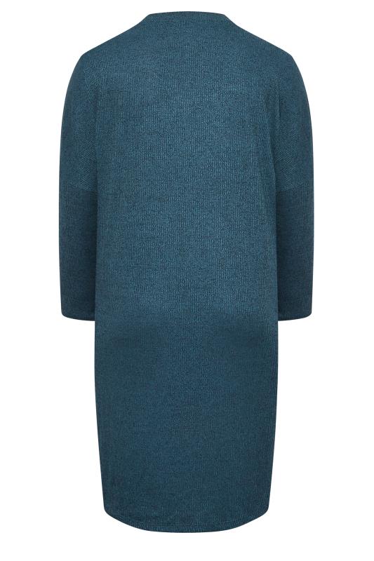 Plus Size Blue Ribbed Maxi Cardigan | Yours Clothing 7