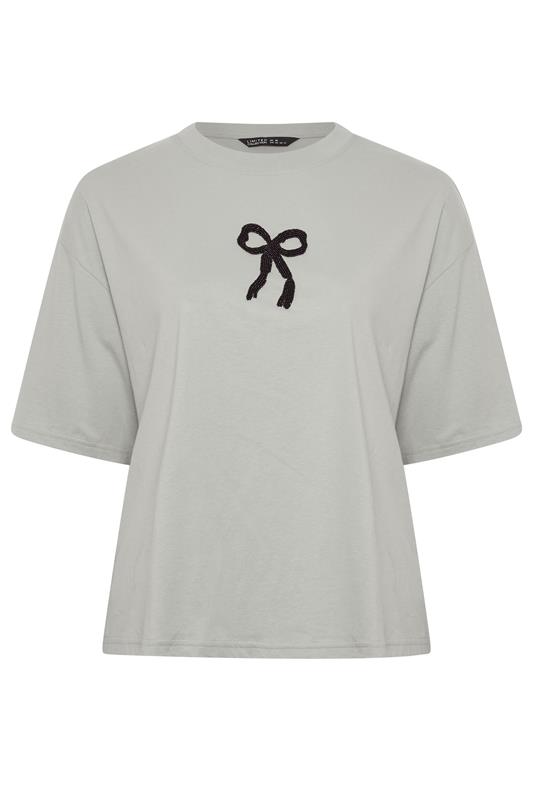  LIMITED COLLECTION grijze top met kralenstrikje