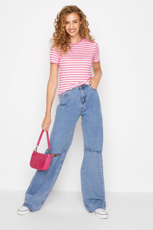 LTS Tall Women's Hot Pink Stripe T-Shirt | Long Tall Sally  2