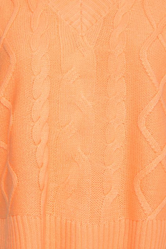 Curve Bright Orange Cable Knit Sweater Vest Top_Z.jpg