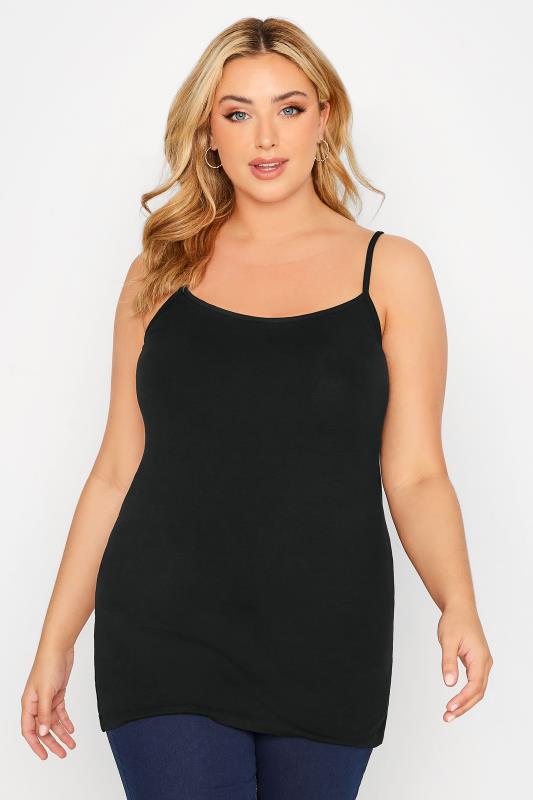  3 PACK Plus Size Black & White Cami Tops | Yours Clothing  2
