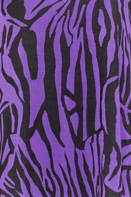 LIMITED COLLECTION Curve Dark Purple Tiger Print Cut Out Top | Yours Clothing 5