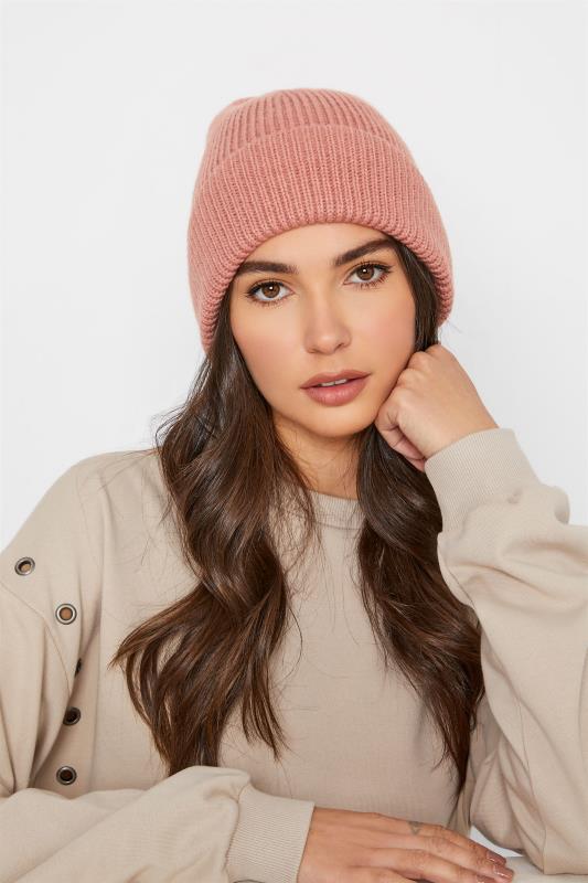 Pink Knitted Soft Touch Beanie Hat 2