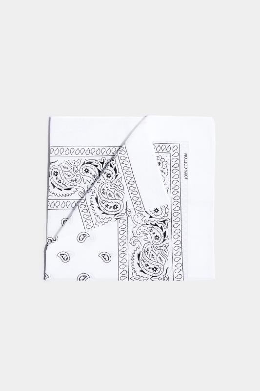 White Paisley Print Bandana Scarf | Yours Clothing  3