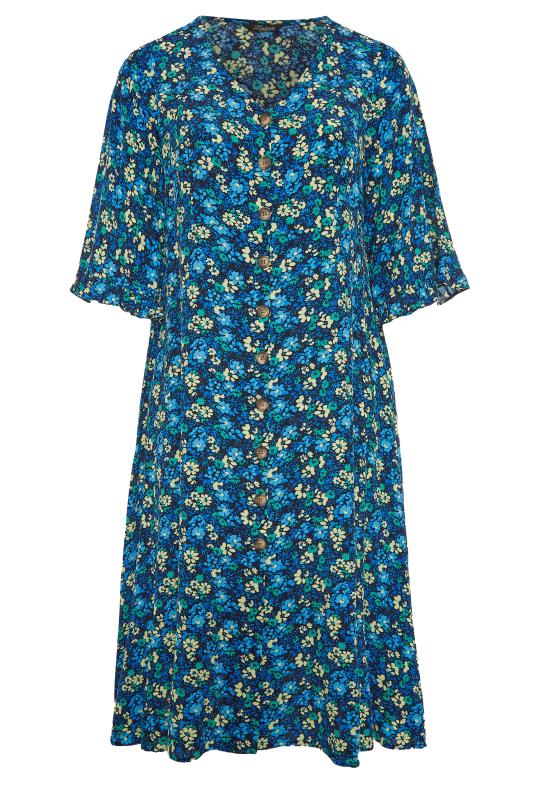 LIMITED COLLECTION Plus Size Blue Floral Midaxi Dress | Yours Clothing