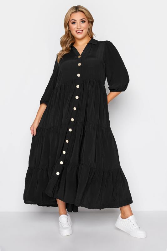 Plus Size  LIMITED COLLECTION Curve Black Tiered Dress