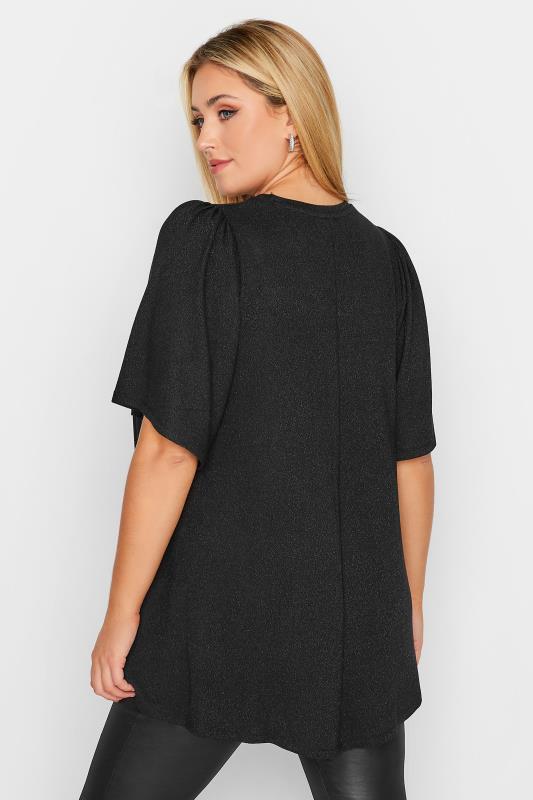 Curve Plus Size Black Pleat Swing Top | Yours Clothing 3