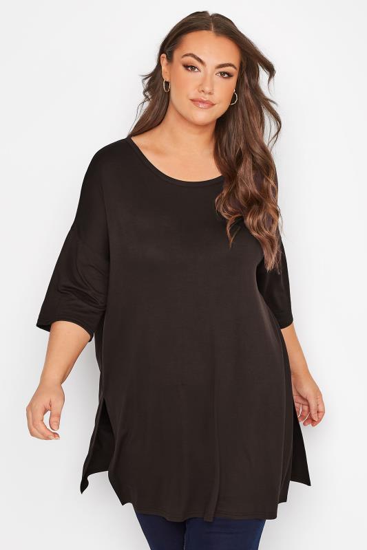 Curve Chocolate Brown Oversized T-Shirt 1