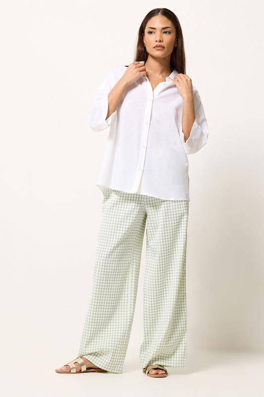 PixieGirl Petite Women's White Short Sleeve Linen Shirt | PixieGirl 1
