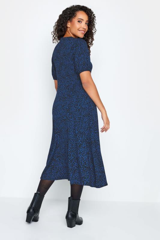 M&Co Petite Cobalt Blue Dalmatian Print Midi Dress | M&Co 4