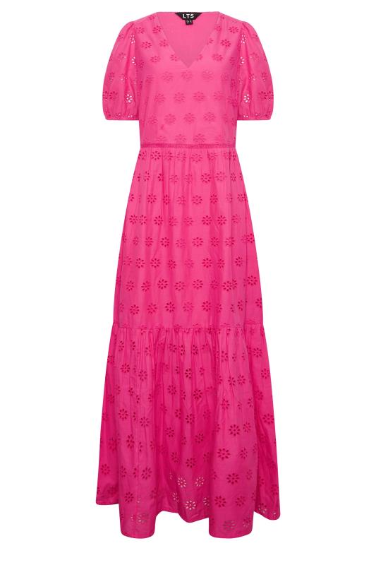 LTS Tall Women's Pink Broderie Tiered Maxi Dress | Long Tall Sally 6