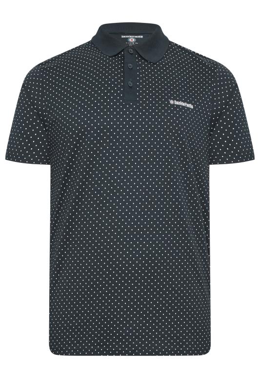 LAMBRETTA Big & Tall Navy Blue All Over Print Polo Shirt | BadRhino 1