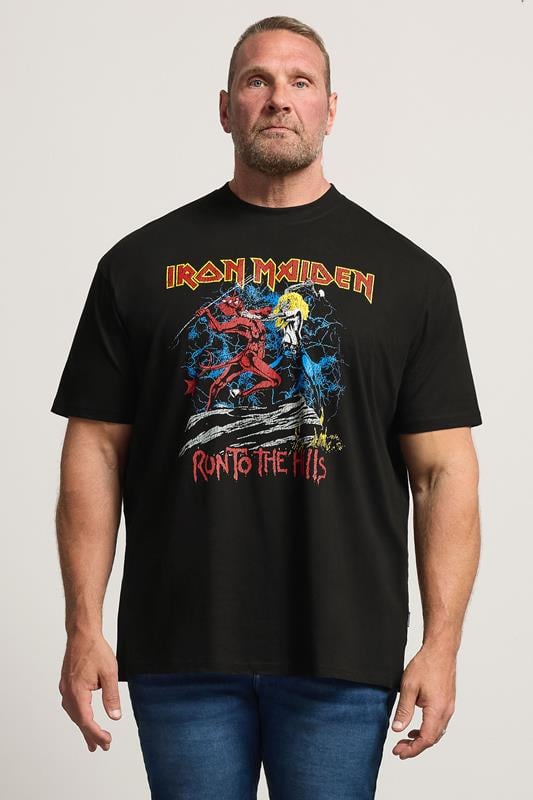  BadRhino Big & Tall T-shirt noir à manches courtes et imprimé graphique Iron Maiden