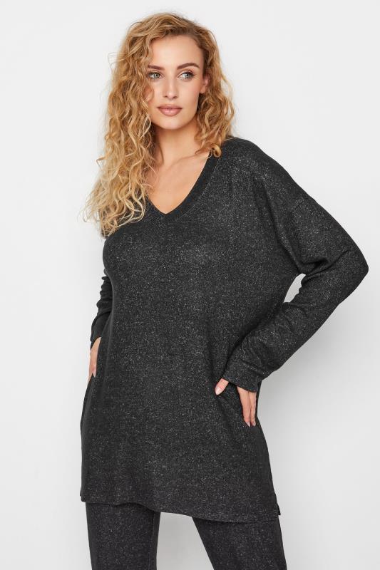 Tall Women's LTS Charcoal Grey Soft Touch Lounge Top | Long Tall Sally 1