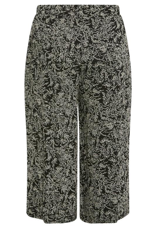 YOURS Plus Size Black Ditsy Floral Print Midaxi Culottes | Yours Clothing 6