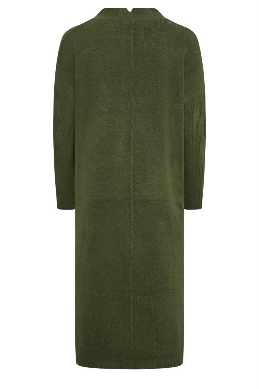 YOURS Plus Size Khaki Green Front Seam Detail Jumper Dress | Yours Clothing 8