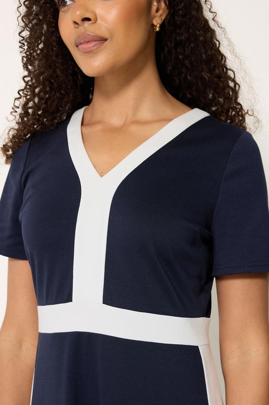 M&Co Navy Blue Colourblock Midi Dress | M&Co 2