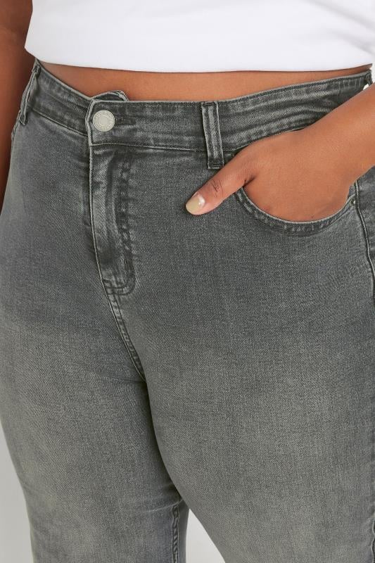 YOURS Plus Size Grey Wide Leg Denim Jeans | Yours Clothing  5