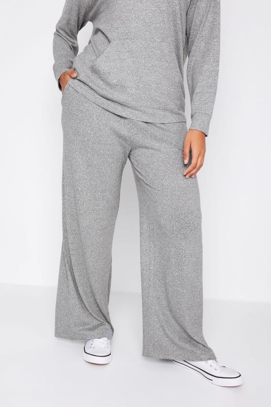 M&Co Grey Soft Touch Wide Leg Lounge Trousers | M&Co 1