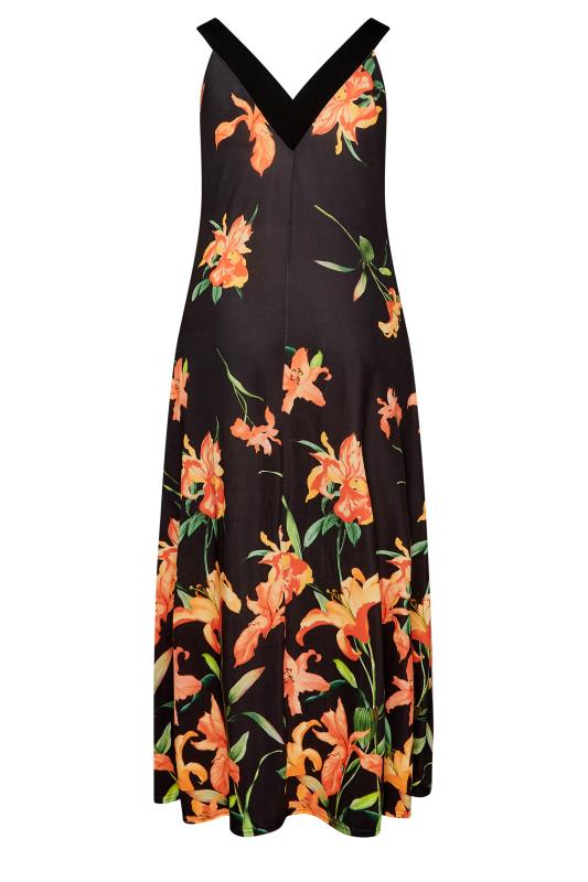 YOURS LONDON Curve Plus Size Black Floral Maxi Dress | Yours Clothing
