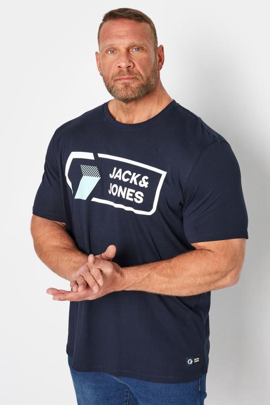 JACK & JONES Big & Tall Navy Blue Logan T-Shirt 1
