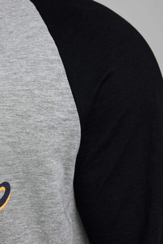JACK & JONES Black & Grey Raglan Sleeve Logo T-Shirt_e.jpg
